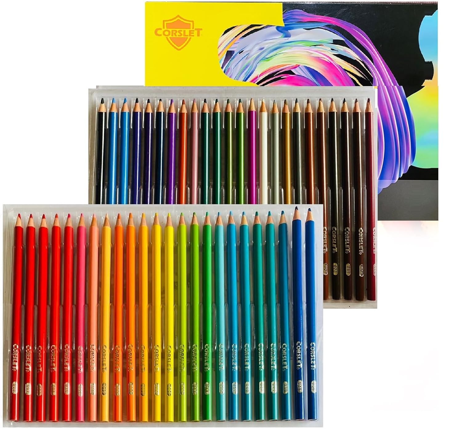 Corslet 48 Pc Oil Colour Pencils Set Art Kit Color Drawing For